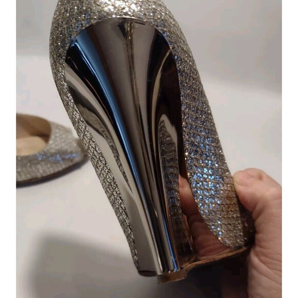 Jimmy Choo Mirror Sparkle wedged heel Sz 36 / 5.5 - Picture 9 of 16